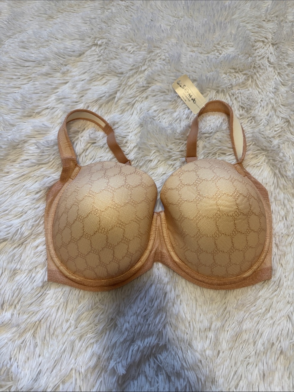 Soma Stunning Support Geo Lace Full Coverage Bra Size 34G NWT